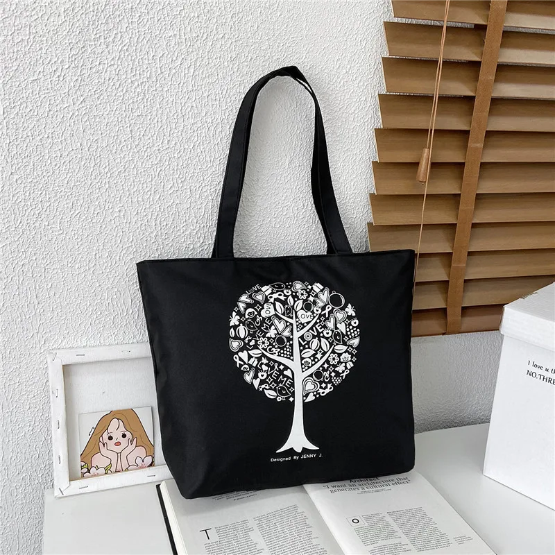 

Simple Ladies Canvas Bag Ladies Shoulder Bag Literary Solid Color Reusable Ladies Bag Student Bag Large Capacity Tote Bag