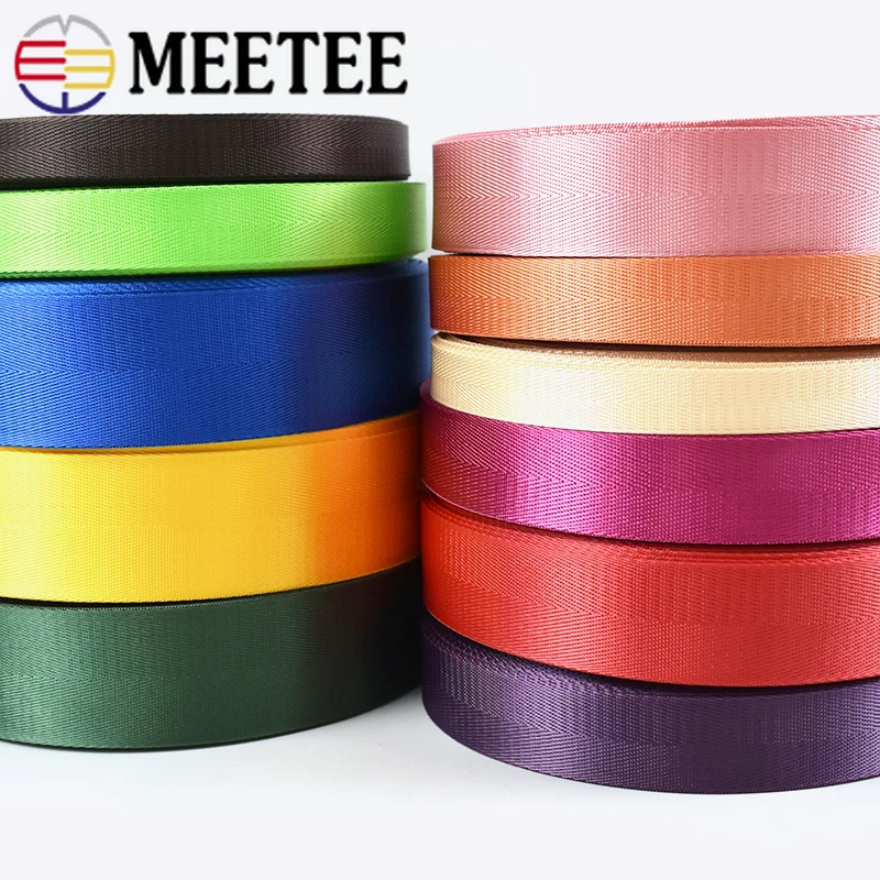 

10Meters Meetee 20-50mm Nylon Webbing Band Bag Strap Lace Ribbon Tape DIY Belt Sewing Bias Luggage Binding Trims Accessories