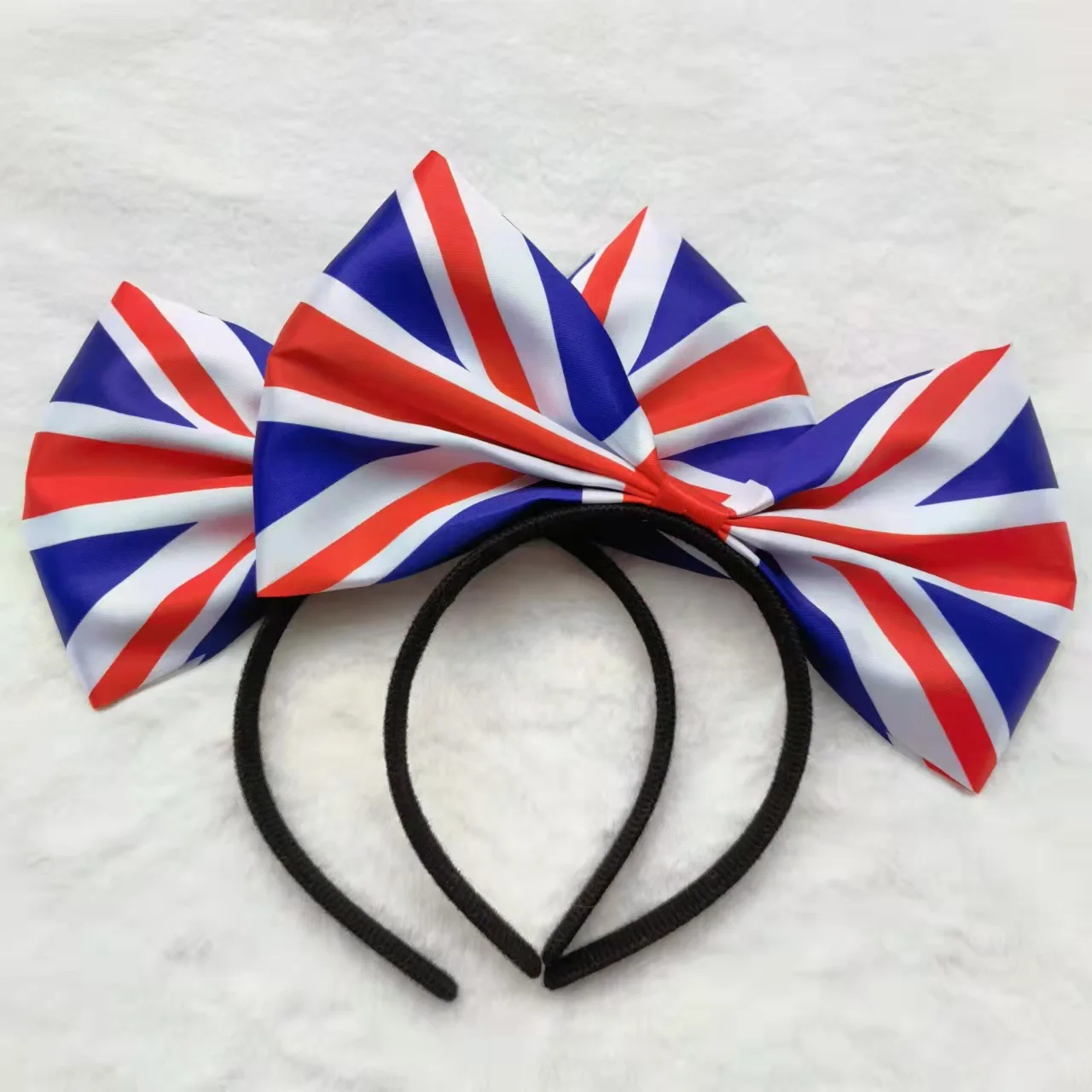 

Union Jack Flag Headband 2022 Queen's Platinums Jubilee Party Supplies Great Britain Bow Head Bands Photo Props
