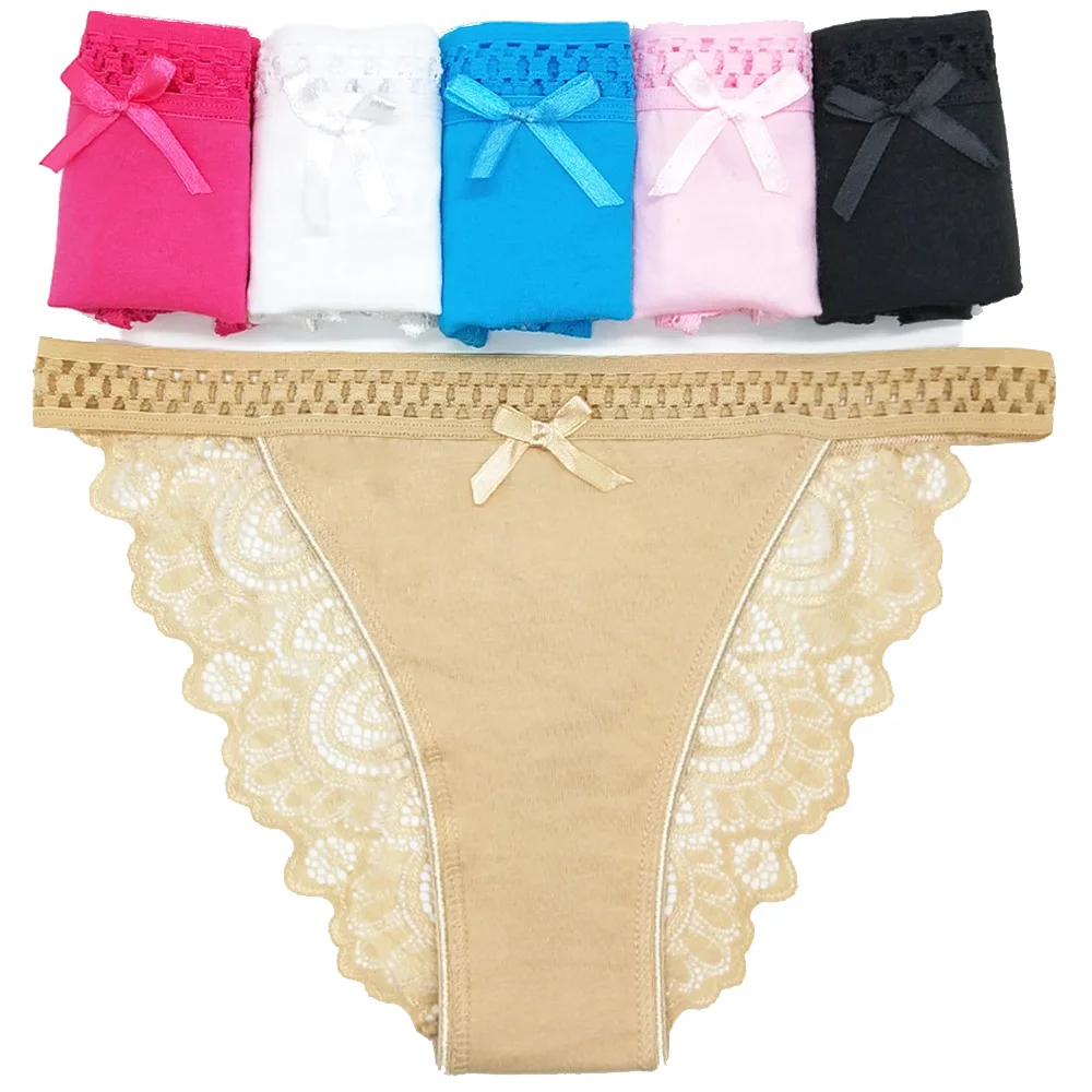 

12Pcs/Lot Sexy Hollow Out Women's Lace Panties Low Waist Solid Color Cotton Ladies Briefs Lingerie Female Underpants Underwear