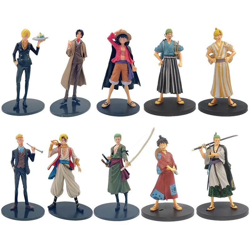 

10 Styles Anime One Piece Action Figure Luffy Roronoa Zoro Sanji Usopp Ace Sabo Marco Cute Cartoon Collect PVC Model Toy Gifts