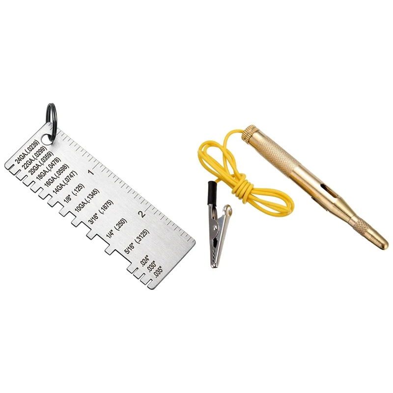 

1 Set Car Light Tester Automotive Electrical Tester Test & 1 Pcs Sheet Thickness Gauge Welding Gage Tools