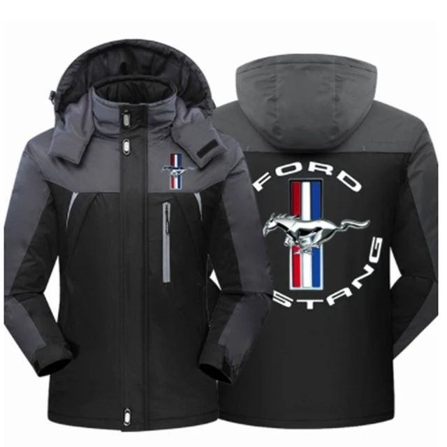 

Winter Ford Mustang Logo Jacket Men&amp Clothing Fleece Waterproof Jackets Thicken Slim Fit Zippe High Quality Outwear
