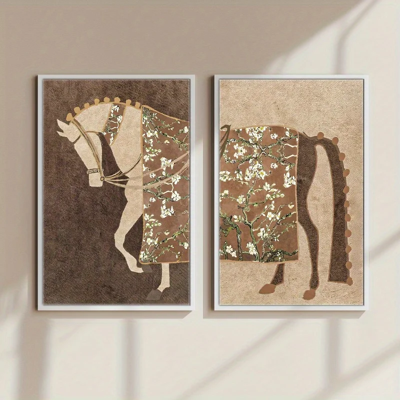 

Художественный постер с лошадью, коричневый и бежевый