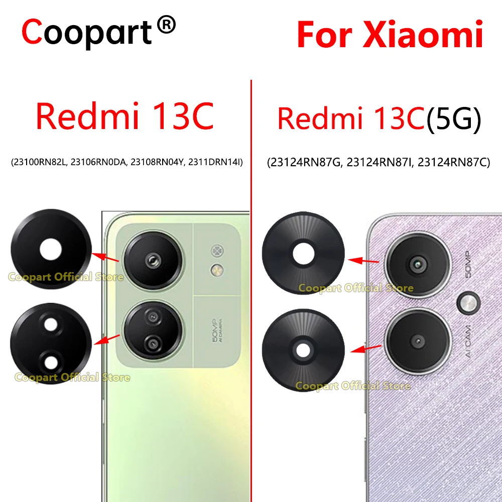 Новый стеклянный объектив задней камеры Coopart для Xiaomi Redmi 13C 5G сменная крышка