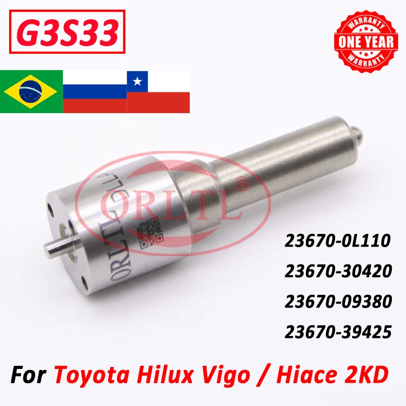 

ORLTL новая Форсунка инжектора G3S33 для Toyota Hilux 2KD 23670-0L110 23670-30420 23670-09380 23670-39425