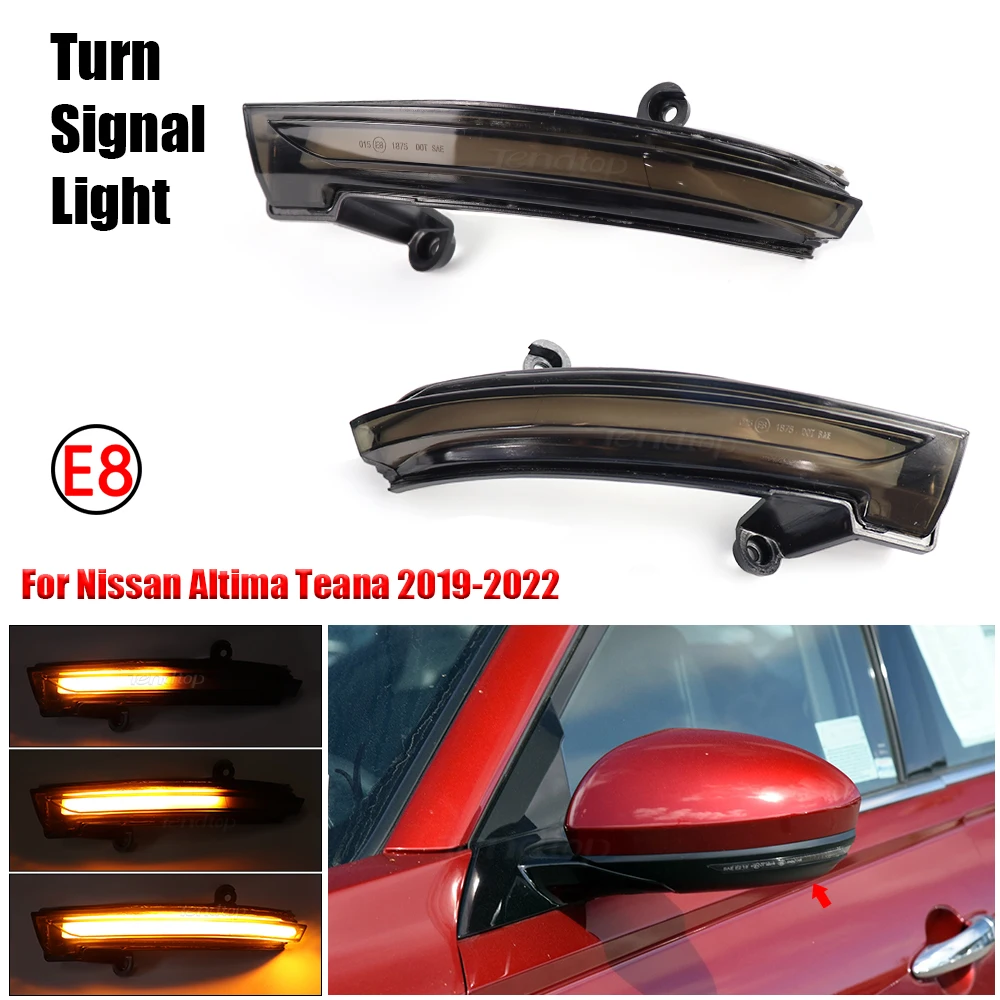 

2pcs Dynamic LED Turn Signal Light Sequential Side Mirror Marker Indicator Blinker Lamp For Nissan Altima Teana 2019-2022