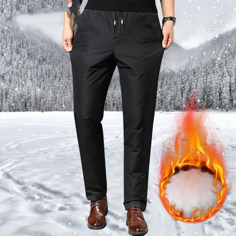 

Новинка 2022, мужские Модные утепленные брюки, зимние мужские деловые водонепроницаемые повседневные уличные штаны для бега, мужские брюки