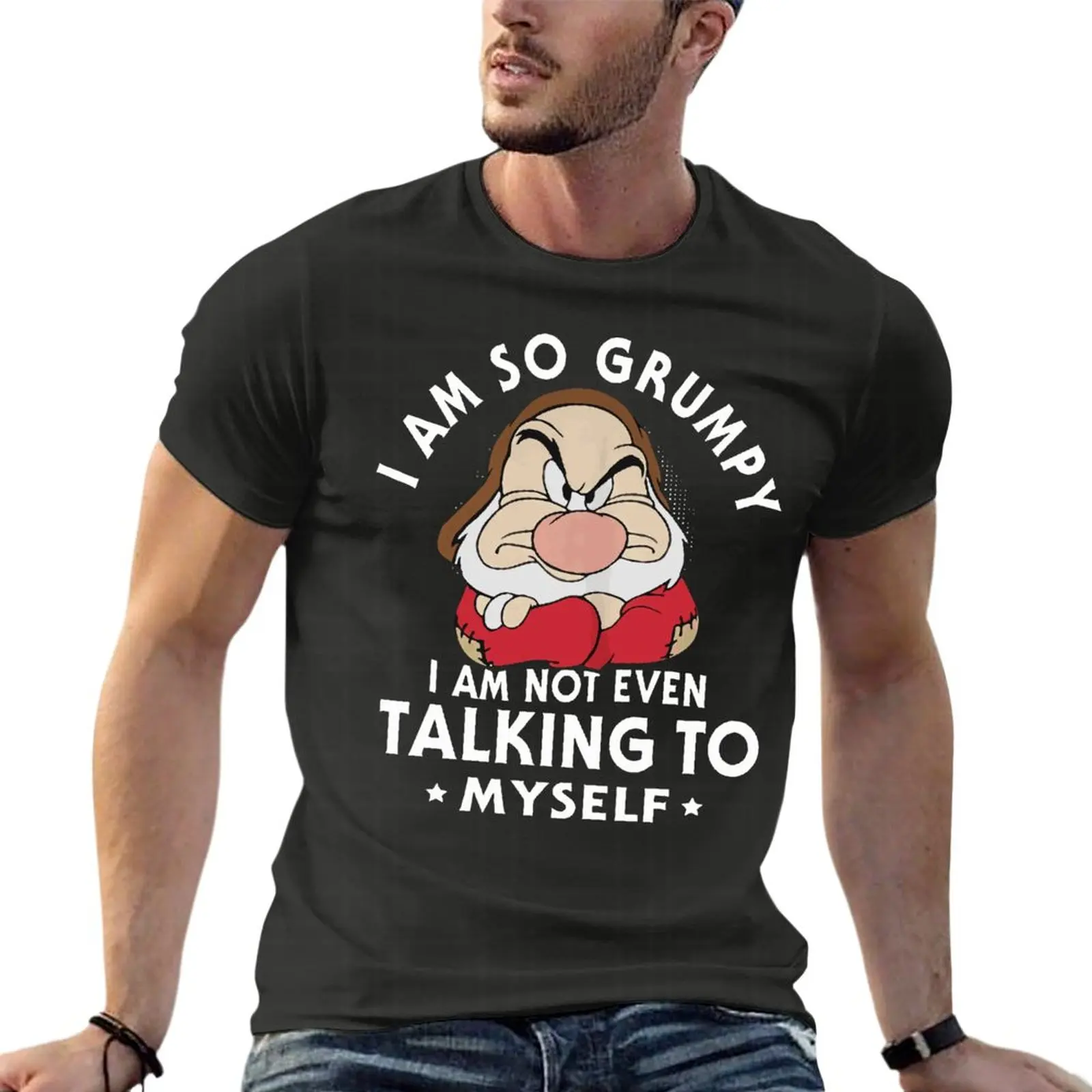 

I Am So Grumpy I Am Not Even Talking To Myself - Grumpy Dwarf Oversize T Shirts Personalized Mens Clothes Short Sleeve Top Tee