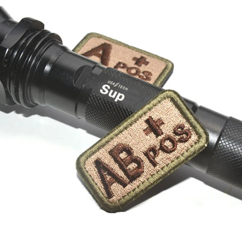 

3D Embroidery Blood Type Patch Chapter A+B+AB+O+ Front POS A-B-AB-O Negative NEG Blood Type Patch Group Tactical Military Badge