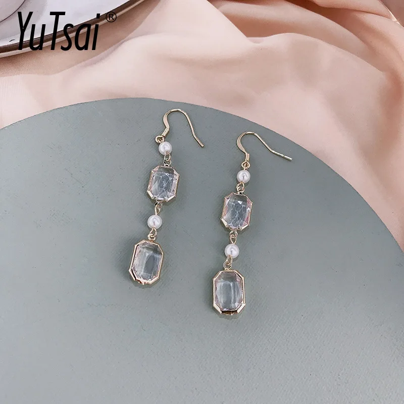 

YUTSAI модные длинные жемчужные висячие серьги с бахромой, необычные женские ювелирные изделия, подарки YT733