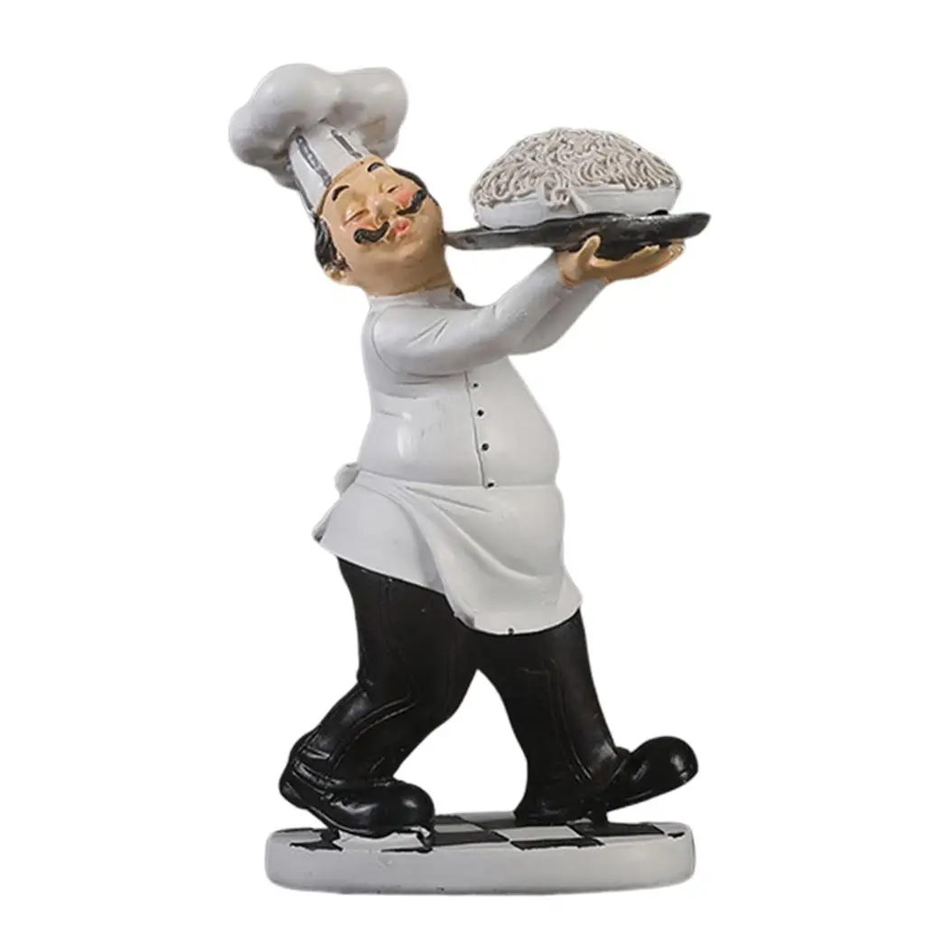 

2pcs French Chef Figurines Cook Statue Home Kitchen Ornaments