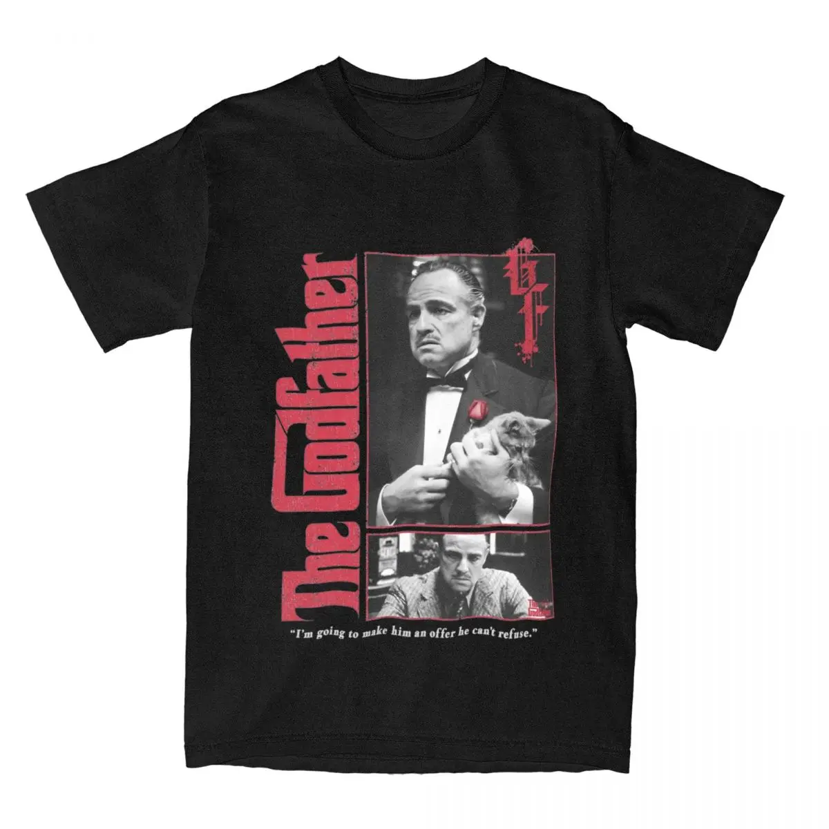 Рубашка с изображением крестного отца для мужчин и женщин, постер с изображением кошки из 100% хлопка, футболка с графическим принтом