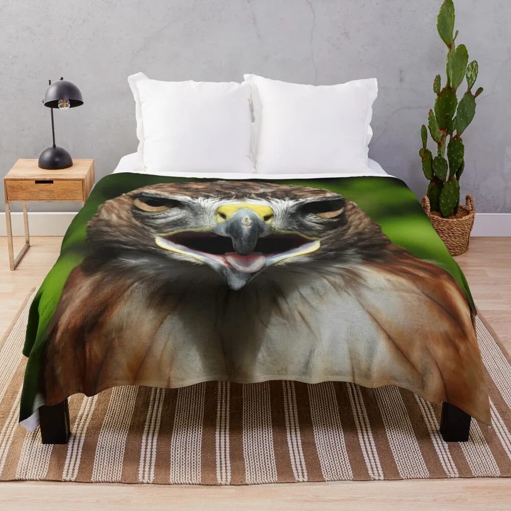 Фланелевое одеяло Red Tail Hawk Close Up Photo