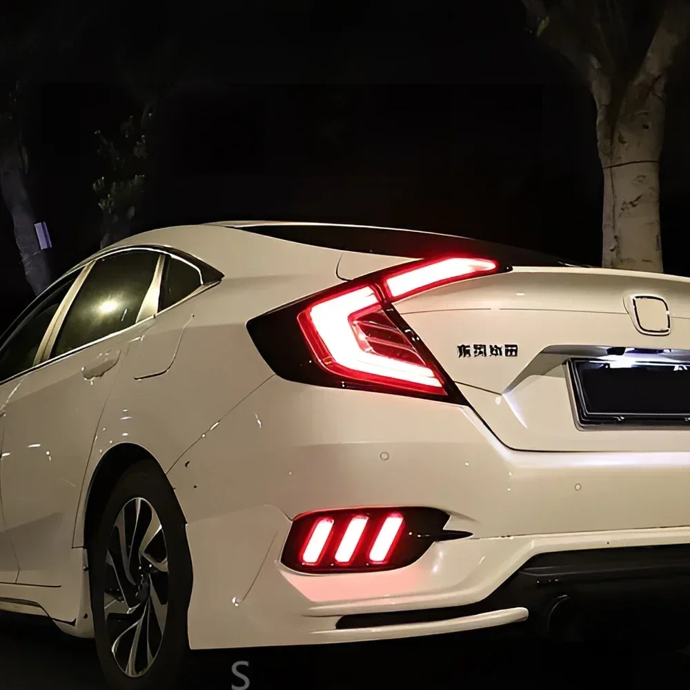 Фото Для Honda Civic X 10th FC FK7 FK8 2016-2021 Авто задние задние фонари в сборе Обновление светодиодного динамического сигнала Автомобильные задние фонари Аксессуары №1