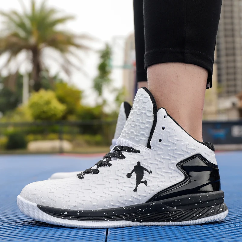 Brand Mens Basketball Shoes Breathable Tennis Shoes Women Sports Shoes Air Cushion Training Ankle Boots Kids Athletic Footwear