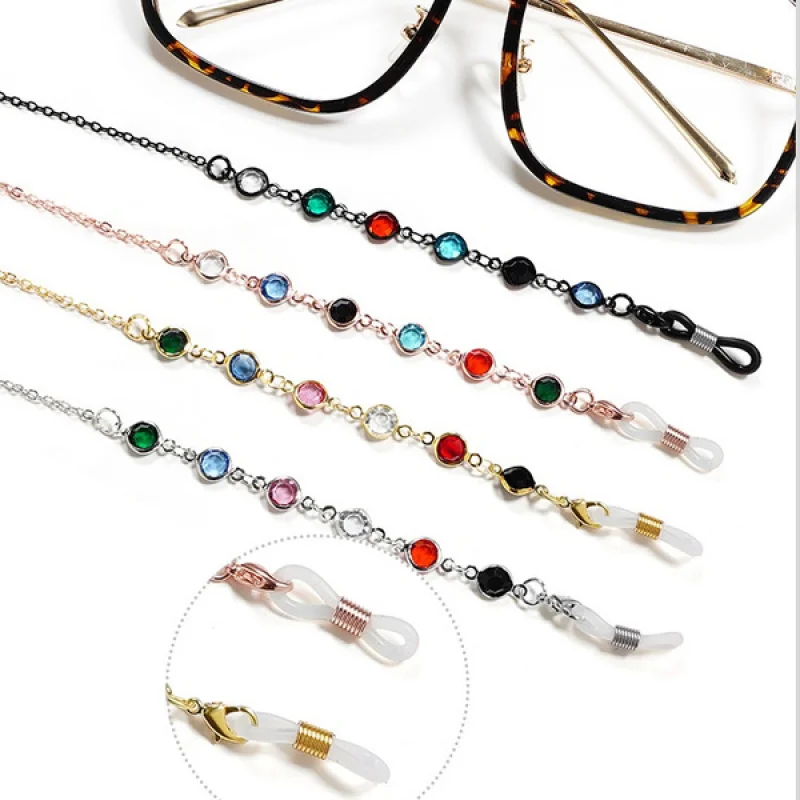 Цепочка для очков цветная металлическая веревка с защитой от потери цепочка со