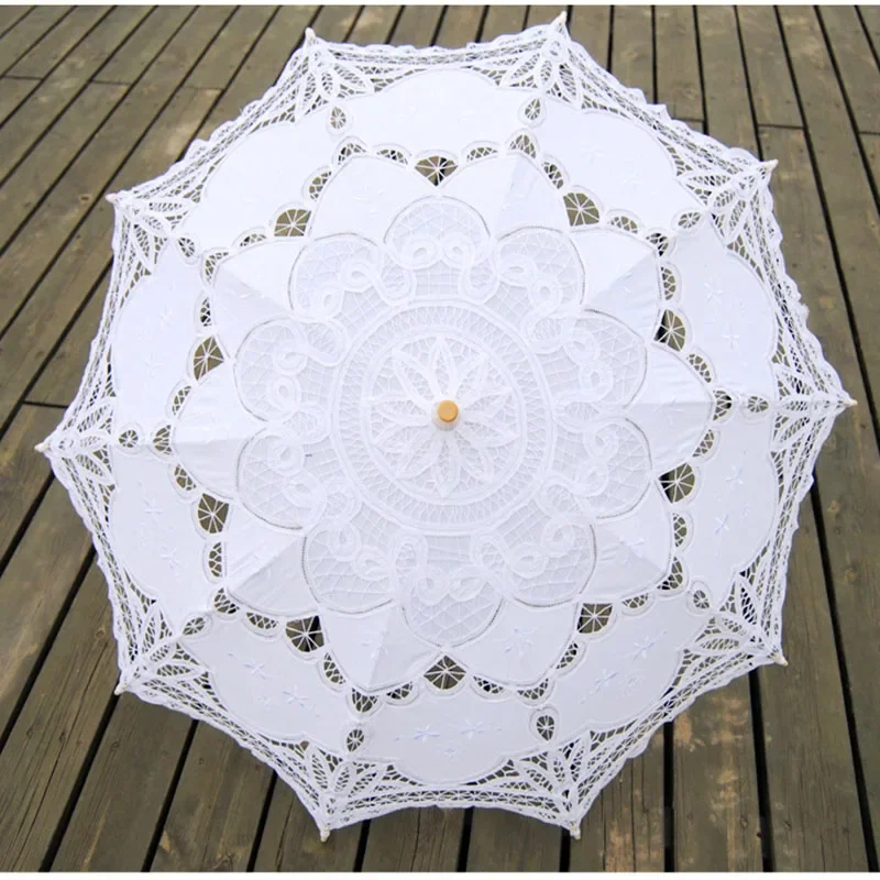 

Свадебный кружевной зонт для невесты, белый зонт для принцессы, свадебный кружевной зонт для невесты, свадебное платье, Женский реквизит для фотографии, зонт