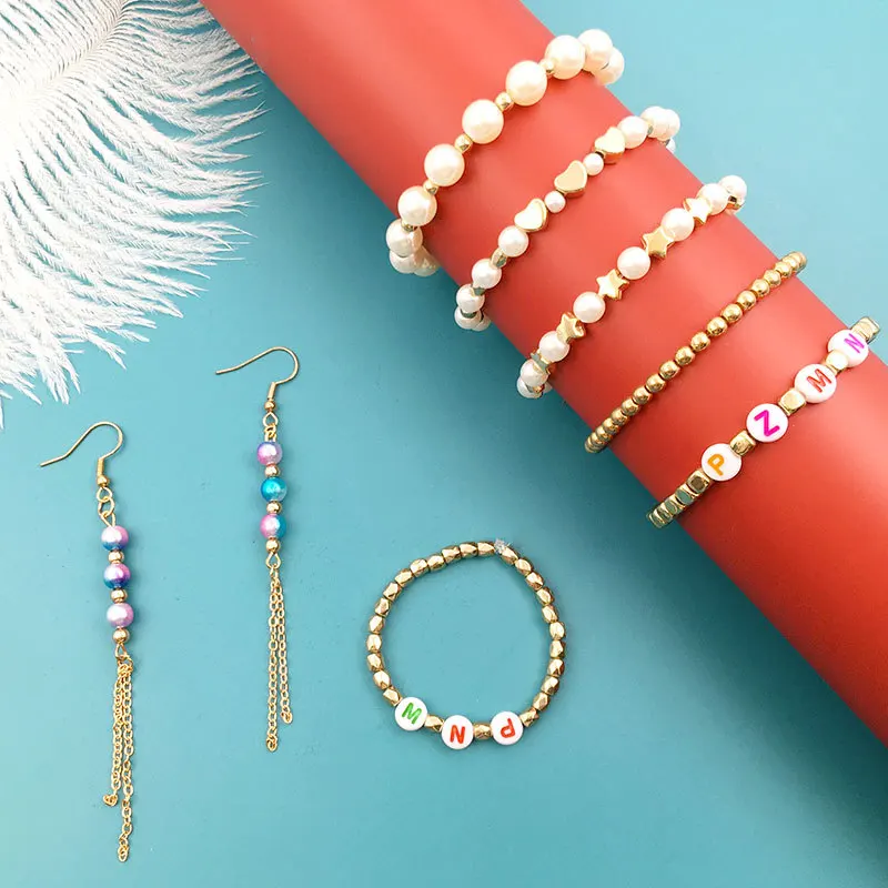 720pcs CCB Pearl Set 4mm 6mm 8mm 10mm 12mm Loose Spacer Beads Connectors for DIY Bracelets Necklace Jewelry Making Accessories