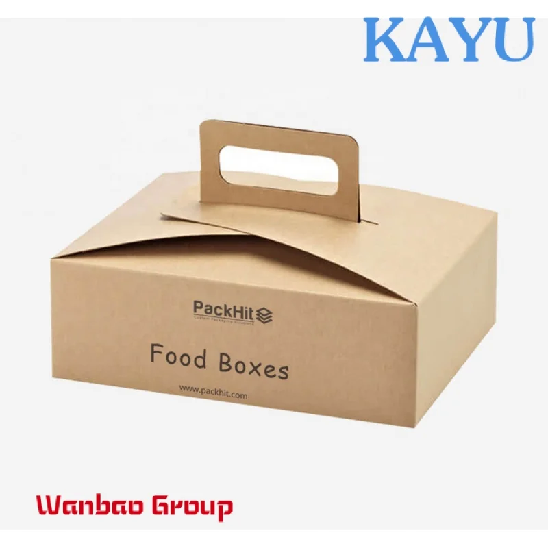 Disposable dessert container kraft lunch box for fast food packaging take away food container paper boxes