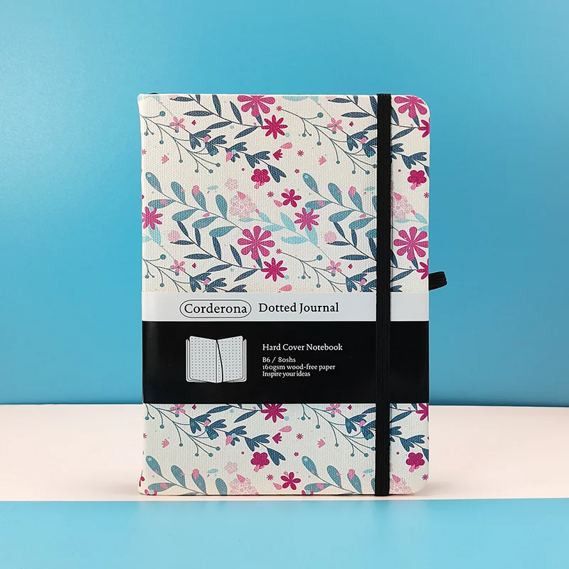 Floral B6 Bullet Dotted Journal 160gsm Thick Paper Bujo Hard Cover Notebook