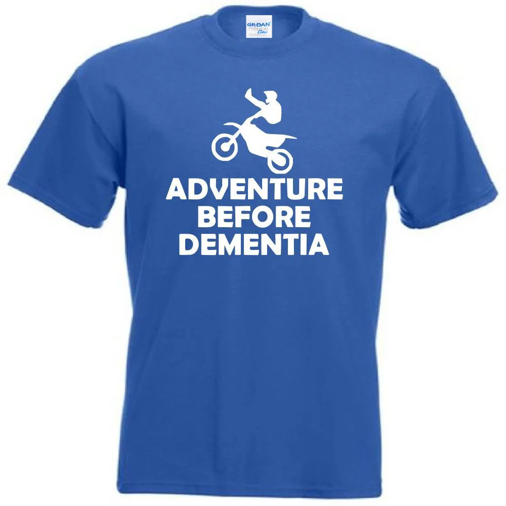 

Newest Fashion Solid Casual Male Motocross Motorbike Biker T-Shirt Adventure Before Dementia Funny Gift Idea Tee Shirt Classic