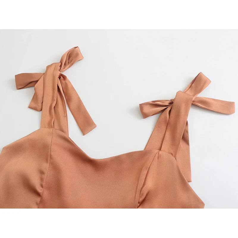 Женское модное однотонное атласное платье SIYANG на тюле с бретельками Элегантное