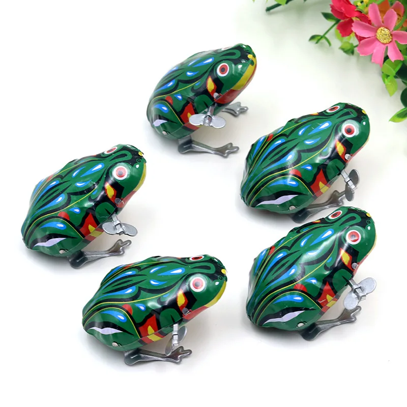 

1pc Funny Children's Classic Iron Clockwork Toy Jumping Frog Retro Kids Toy Puzzle Educational Children Gift