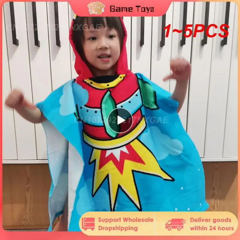 

1~5PCS Cartoon Child Kid Hooded Cloak Infant Bathrob Baby Bath Towel Robe Cotton Boy Girl Beach Robe Dinosaur Cape Newborn Wrap