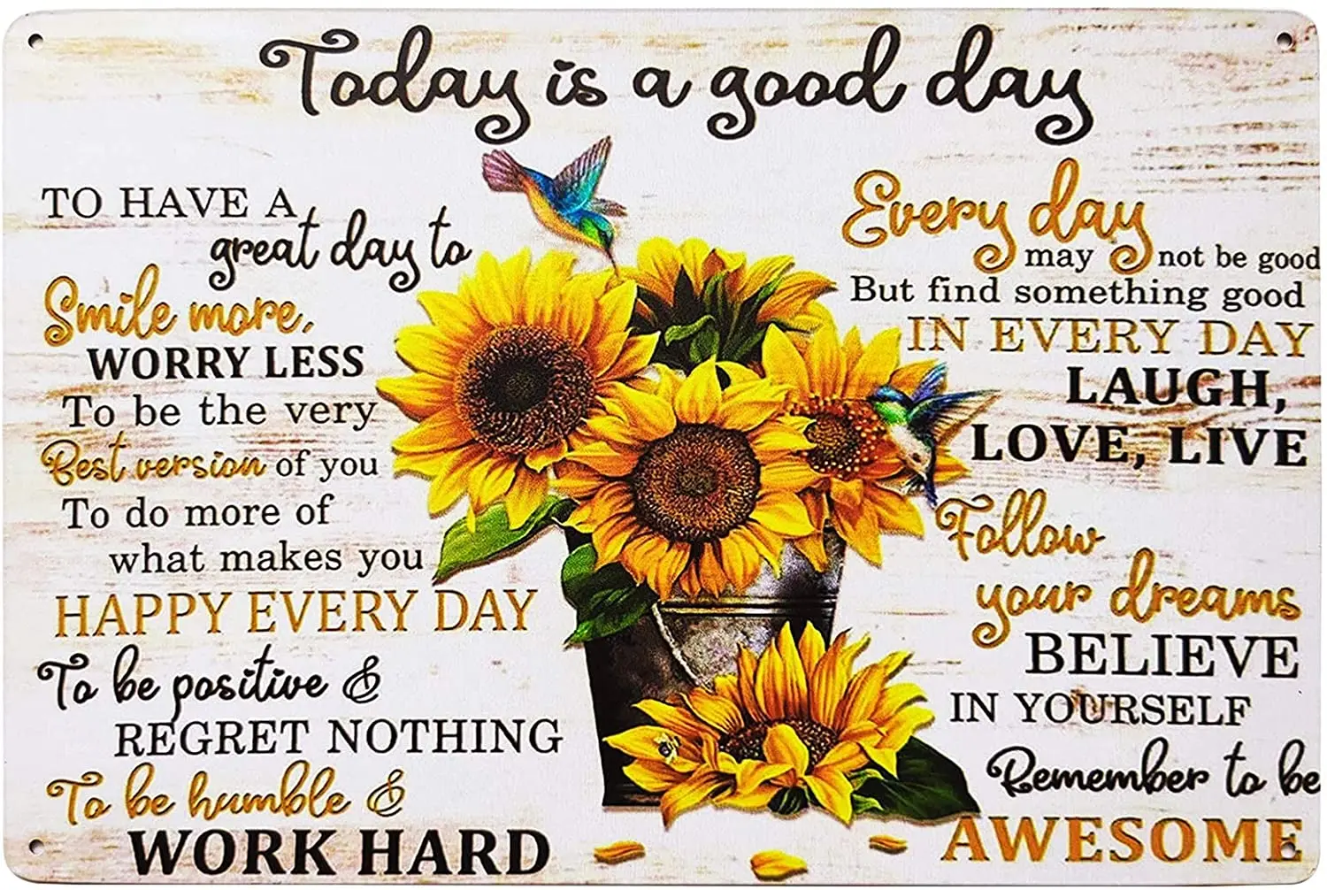 

Сегодня хороший день винтажный металлический жестяной знак Подсолнух Декор фермерский деревенский знак для ванной