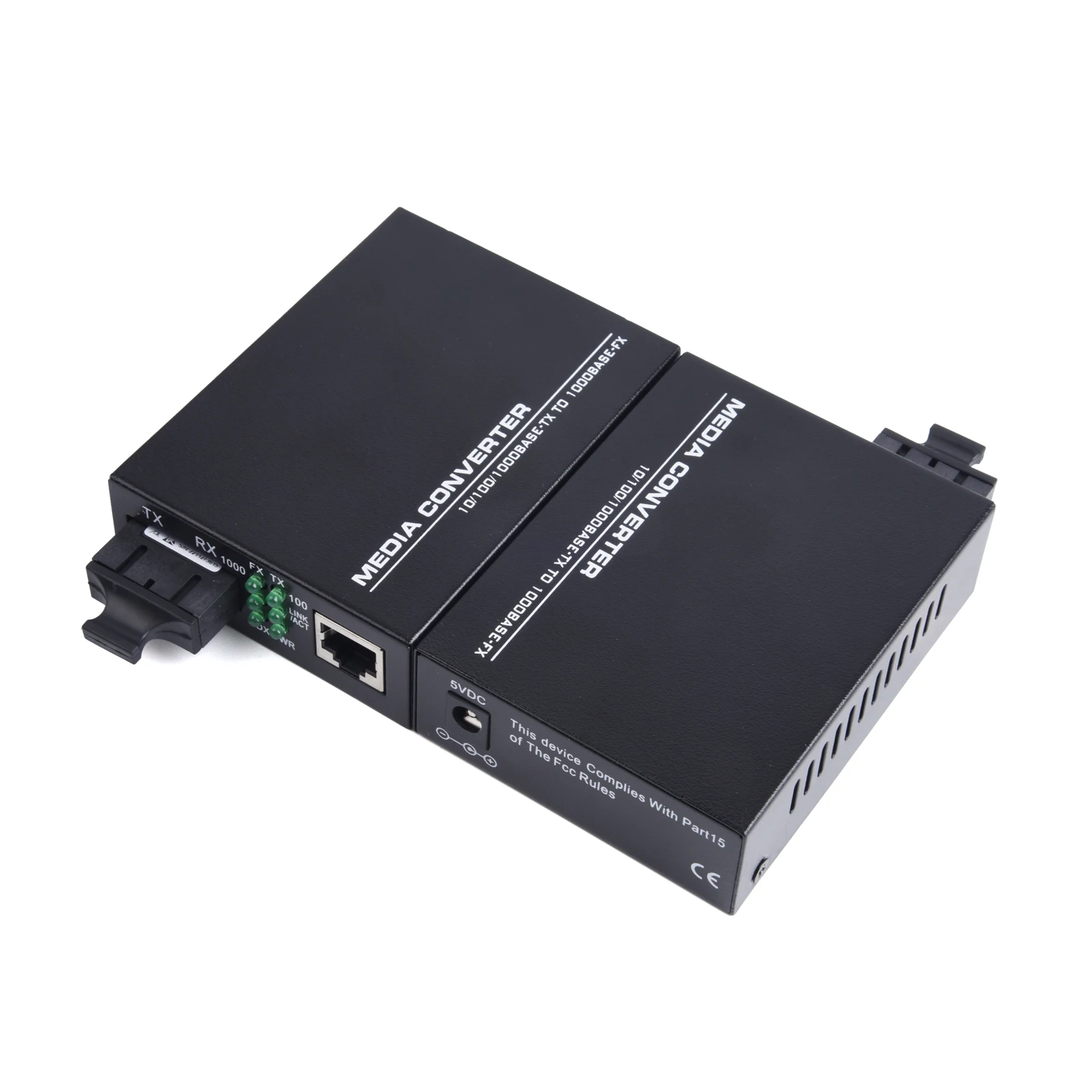 Gigabit Fiber Optical Media Converter Switch 100/1000M Single Mode Multimode UPC/APC 2 SC-Port to 1 RJ45 Fiber Transceiver Kit