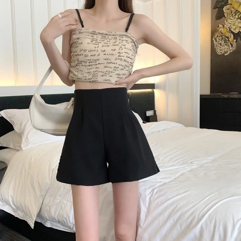 Baggy Womens Shorts High Waist Loose Mini Elastic Short Pants for Women To Wear Black Wide Korean Style Low Price Trend 2023 XL