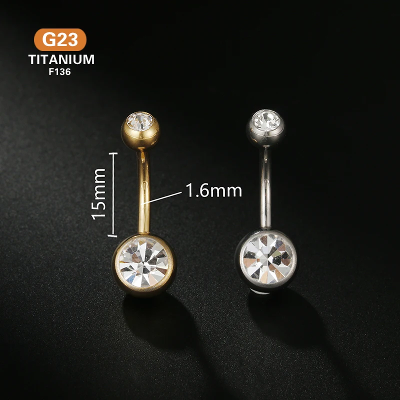 Серьги для пирсинга живота из титана, 14 г, 1 шт.