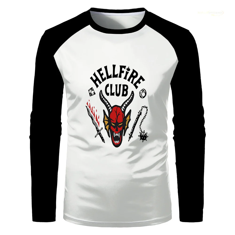 

Harajuku Hellfire Club Men Women Summer Full Sleeve 3D Printed O-Collar Tops Tee Shirts Male Female Casual T-Shirts Size XS-3XL