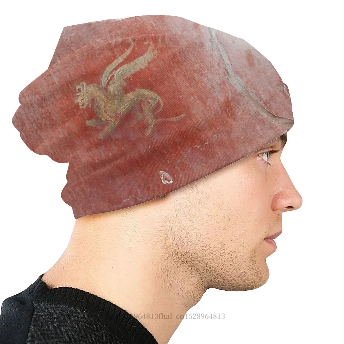 Мужская шапка с рисунком Гриффина тонкая в древнем римском стиле облегающие