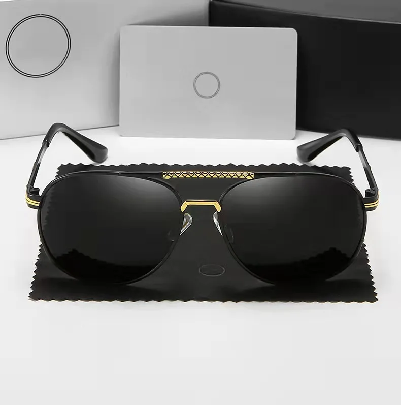 

Новые модные поляризационные солнцезащитные очки мужские металлические уличные солнцезащитные очки для вождения с защитой от УФ-лучей рос...