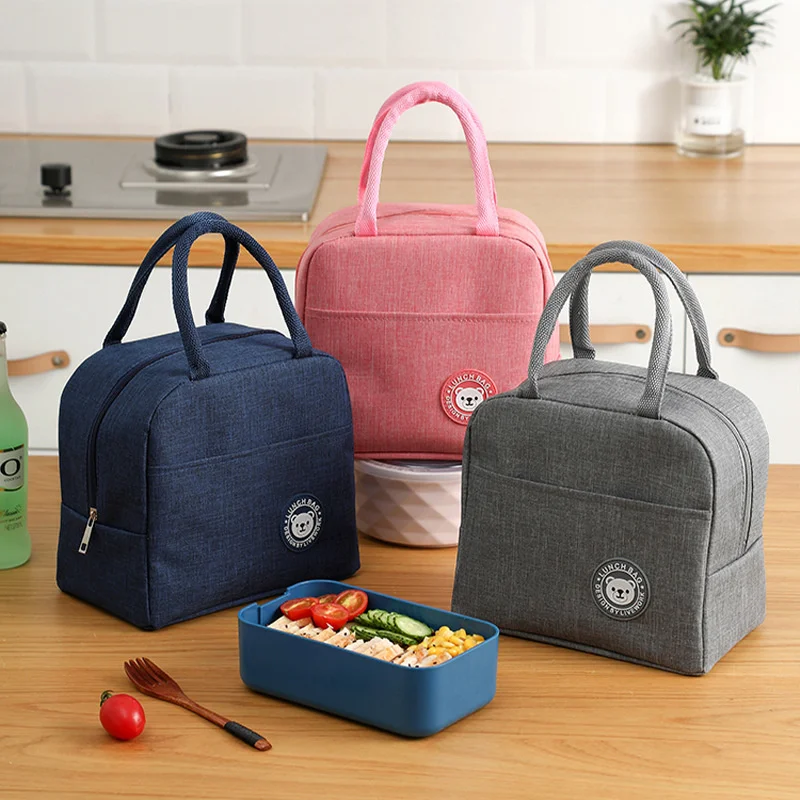 

New Portable Lunch Bag New Thermal Insulated Lunch Box Tote Cooler Handbag Lunch Bags For Women Convenient Box Tote Food Bags