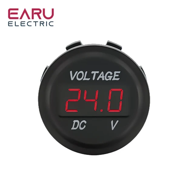 

DC 5 В-48 В светодиодный мини-круглый водонепроницаемый моторный лодка мотоциклетная панель цифровой вольтметр тестер монитор дисплей вольтметр
