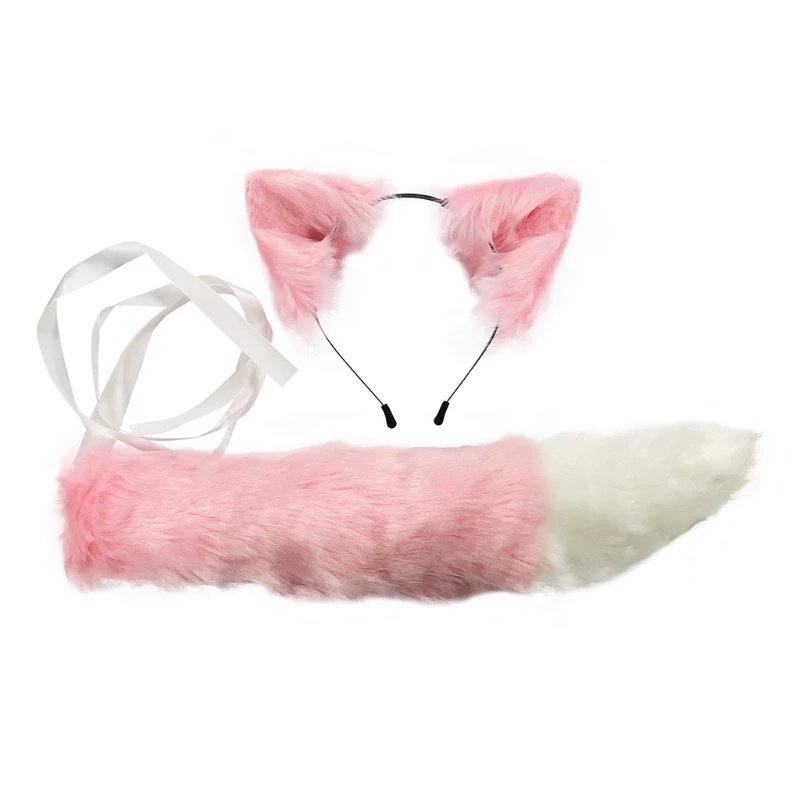 Повязка на голову с ушками волка из искусственного меха | Тематическая одежда и