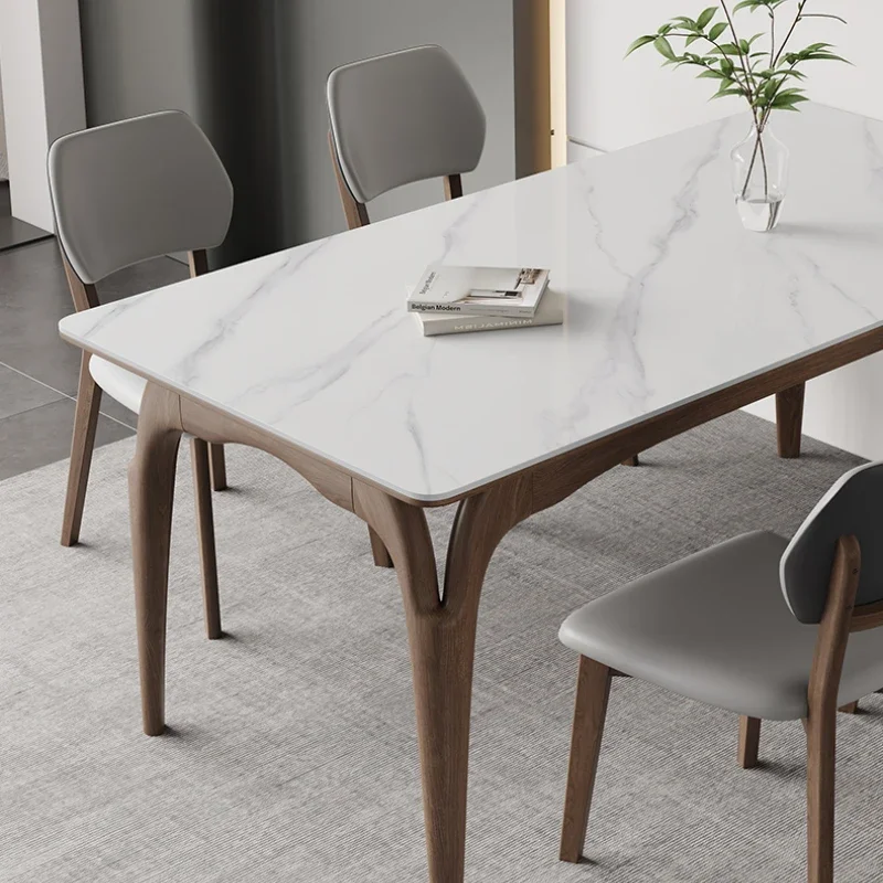 Импортный обеденный стол из массива ясеня цвет ореха светлый роскошный японский