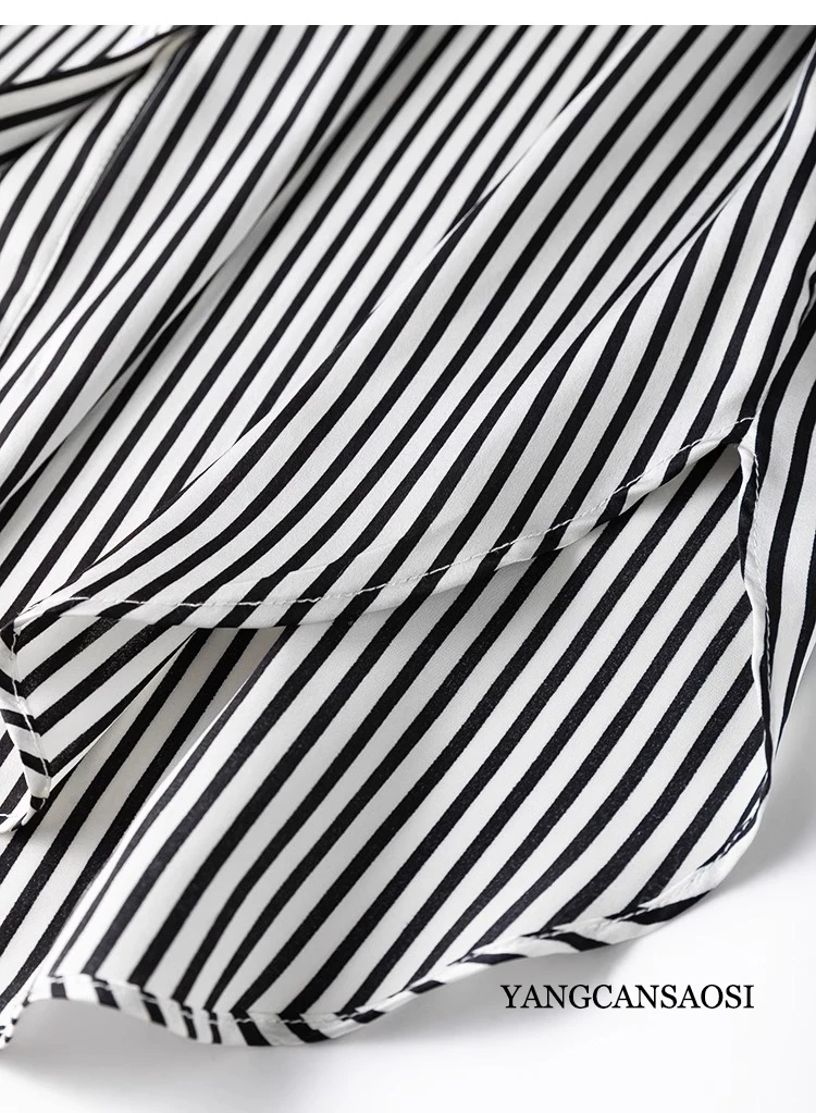 Рубашка в Вертикальную Полоску из натурального шелка тутового шелкопряда 19 мм