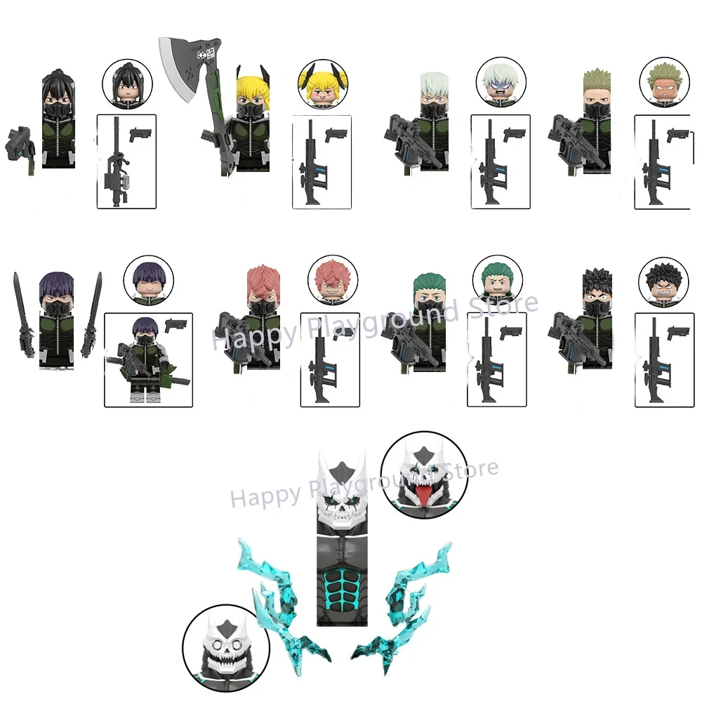 WM Blocks Аниме Мультфильм TV Kaiju No 8 Строительные блоки Hibino Kafka Ashiro Mina Leno Ichikawa Кирпичи