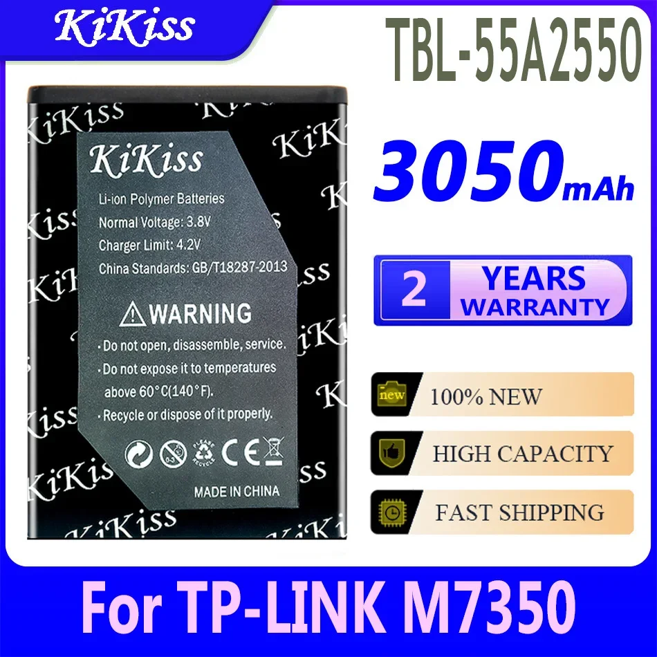 Мощный аккумулятор KiKiss емкостью 3050 мАч для TP-LINK M7350 TBL-55A2550 TL-TR961 2500L TBL-68A2000 TBL55A2000