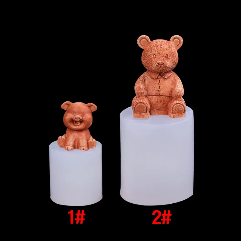 3D Three-Dimensional Bear Piggy Ice Cube Silicone Mold Ice Tray Coffee Milk Tea Chocolate Mould Tray Decoration A201