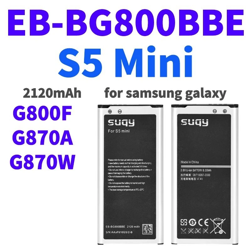 

2120mAh EB-BG800BBE Replacement Battery for Samsung Galaxy S5 Mini SM-G800F/A/W Bateria for Samsung Galaxy S5 Mini G800 Batterie