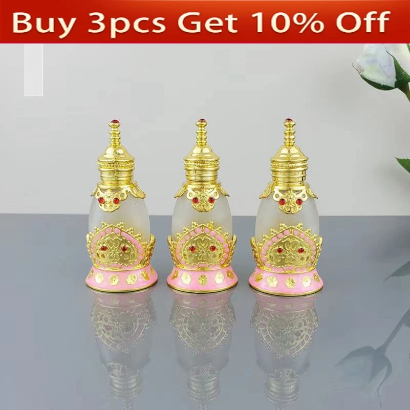 

1PC Vintage Metal Perfume Bottle Arab Style Essential Oils Dropper Bottle Container Middle East Weeding Decoration Gift