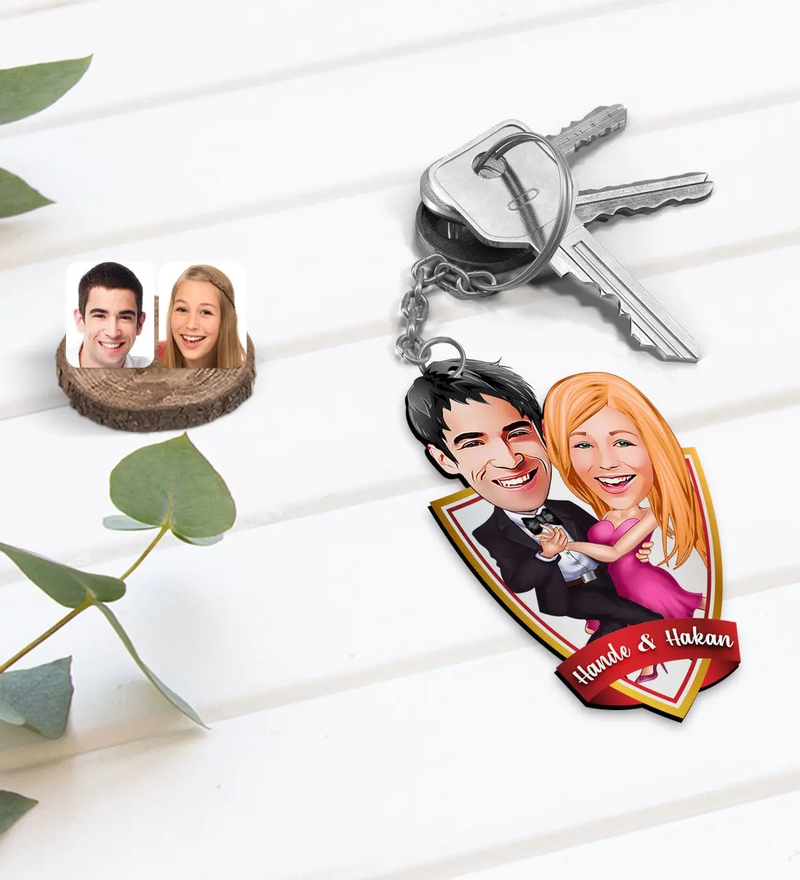 

Personalized Is Valentine Caricature Of Wood Anahtarlık-13