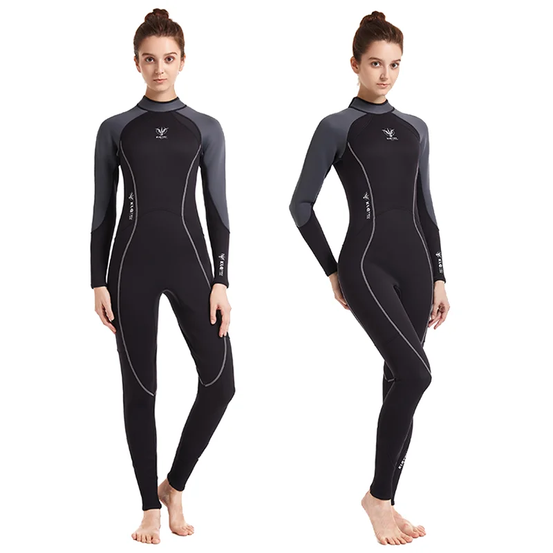 3MM Neoprene Wetsuits Adult Swimwears Diving Suits Long Sleeves Ladies Surfing Rash Guards Snorkel One Pieces