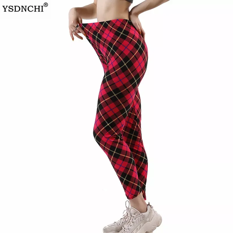 

2022NEW Sexy High Waist Sport Leggings Women Pants Grid Print Loose Hot Lady Long Trousers Activities Gym Clothing