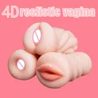 4D искусственный силиконовый мастурбатор для мужчин, Реалистичная Вагина, Анальный рот, самолет, чашки для мужчин, Глубокая глотка, эротические секс-игрушки для взрослых